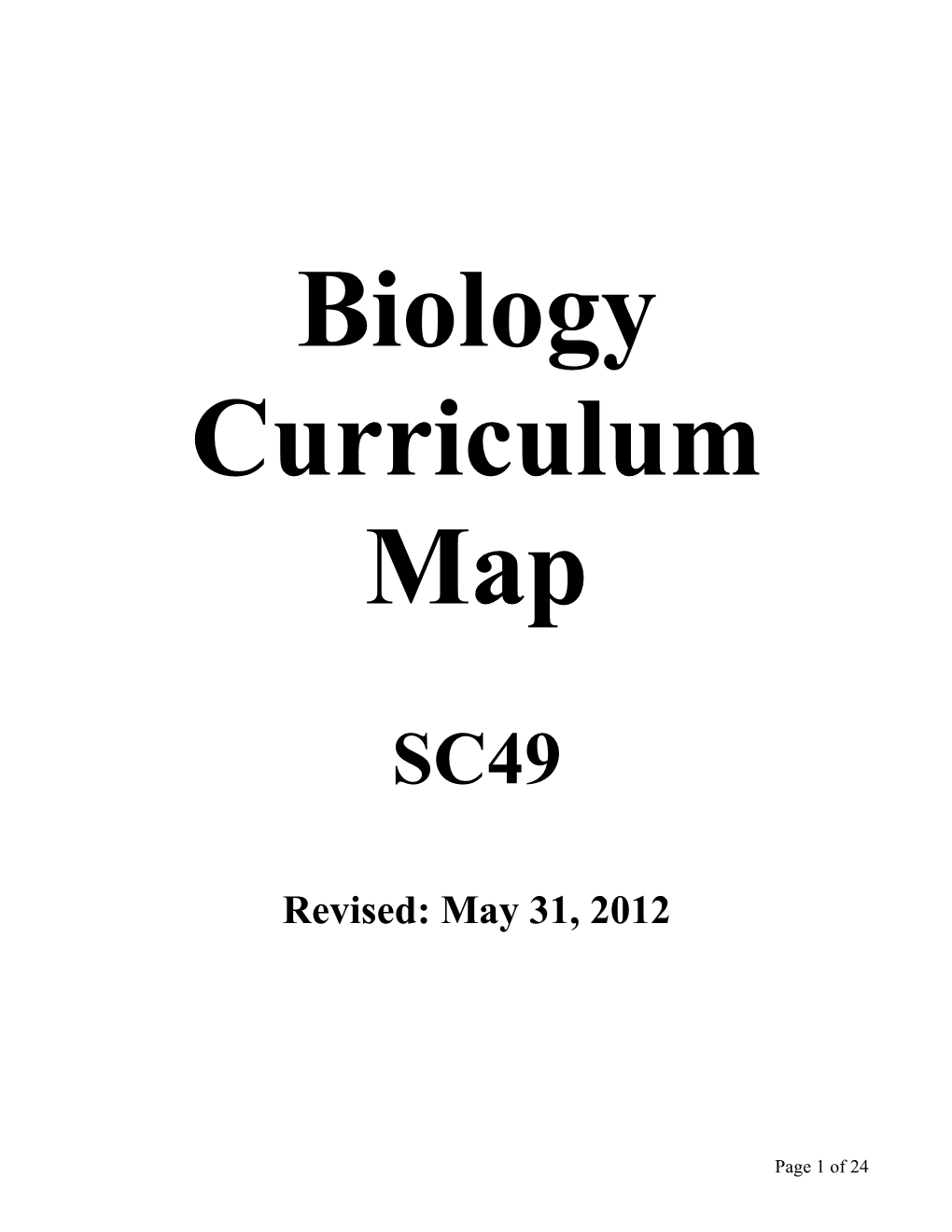 Biology Curriculum Map