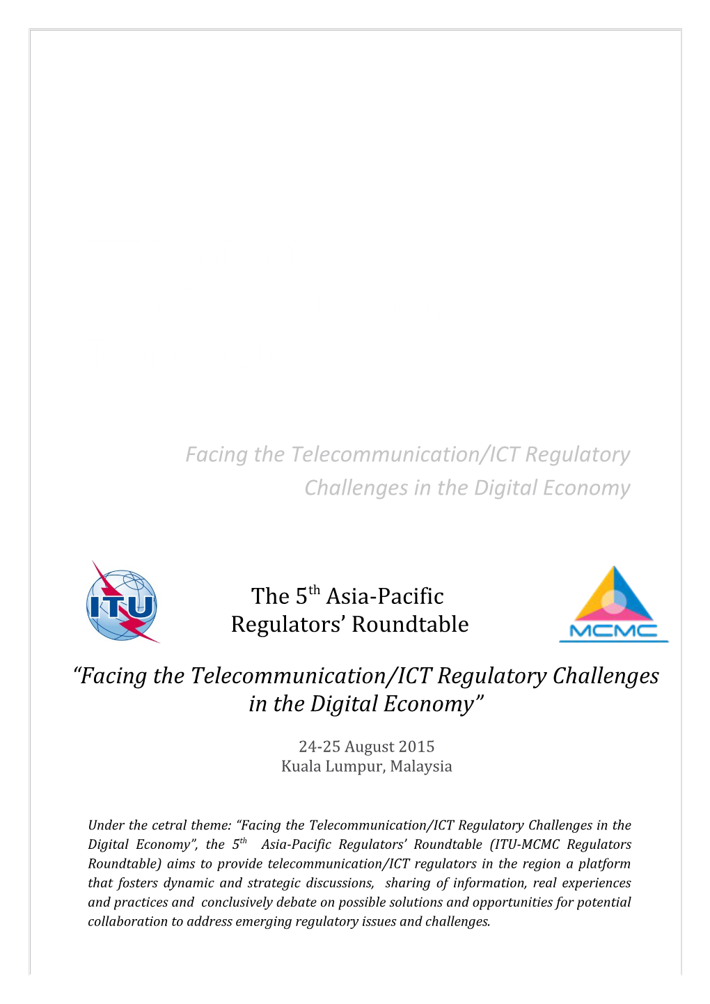ITU - MCMC Asia-Pacific Regulators Roundtable