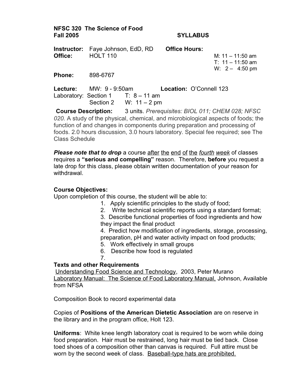 Nfsc 261 - Foodservice Procurement