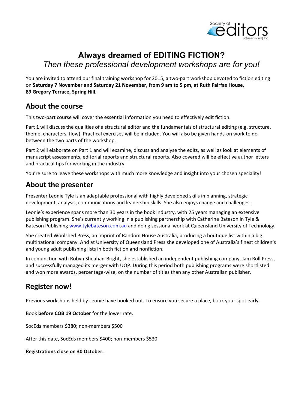 Always Dreamed of EDITING FICTION?