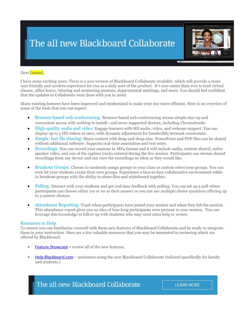 I Have Some Exciting News. There Is a New Version of Blackboard Collaborate Available