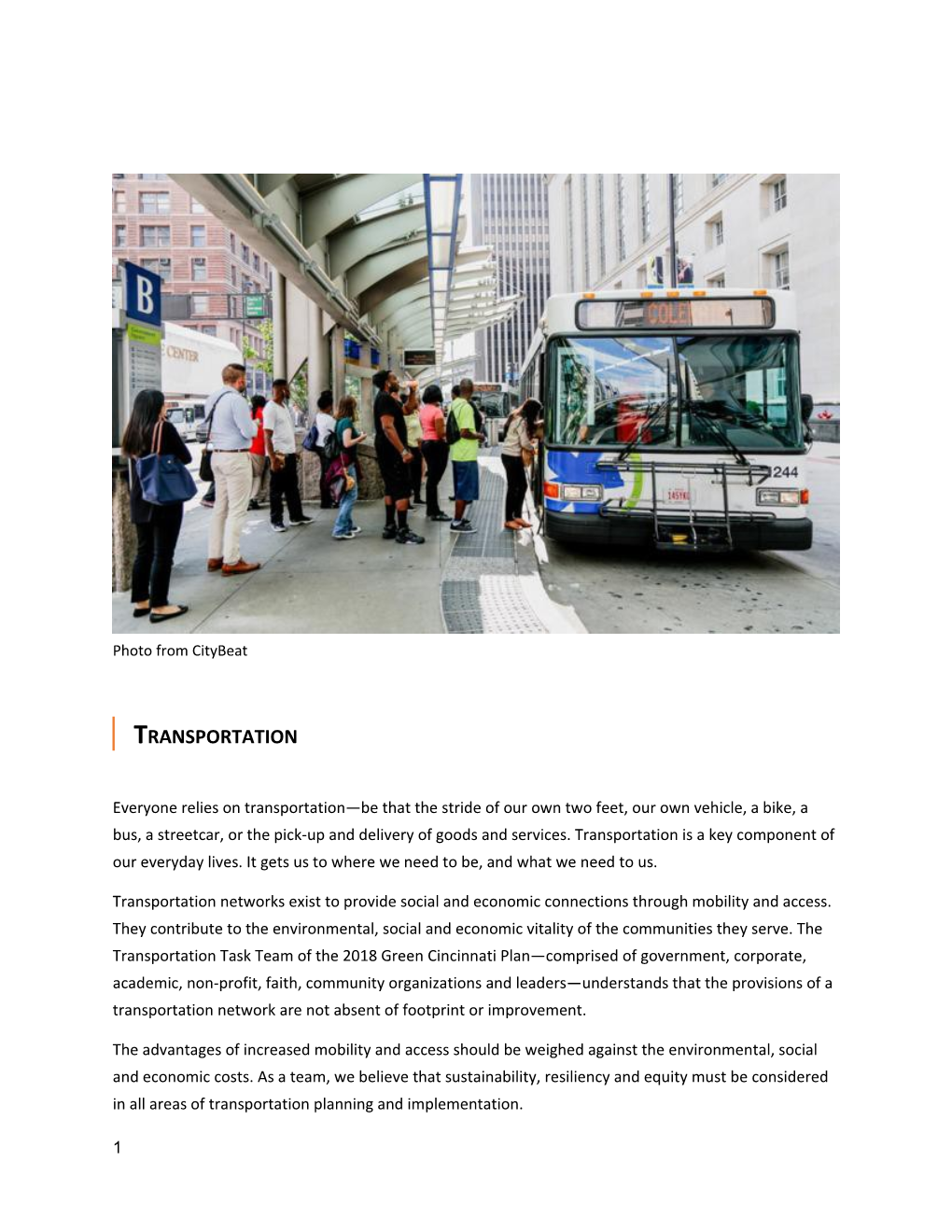 2) Increase the Passenger Miles Travelled Via Public Transit by 5% in 5 Years