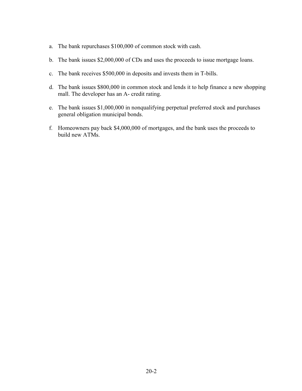 Solutions for End-Of-Chapter Questions and Problems: Chapter Twenty