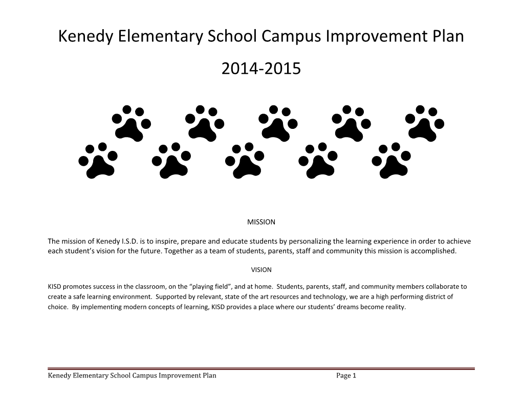 Kenedy Elementary School Campus Improvement Plan