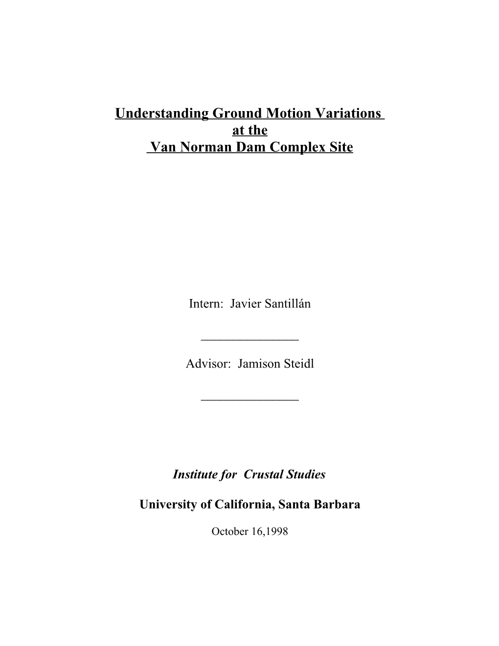 Understanding Ground Motion Variations