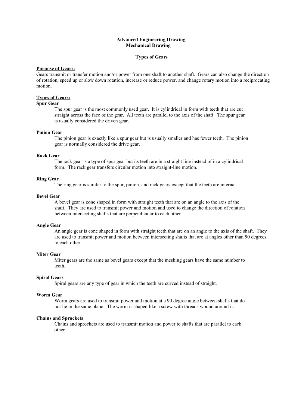 Advanced Engineering Drawing