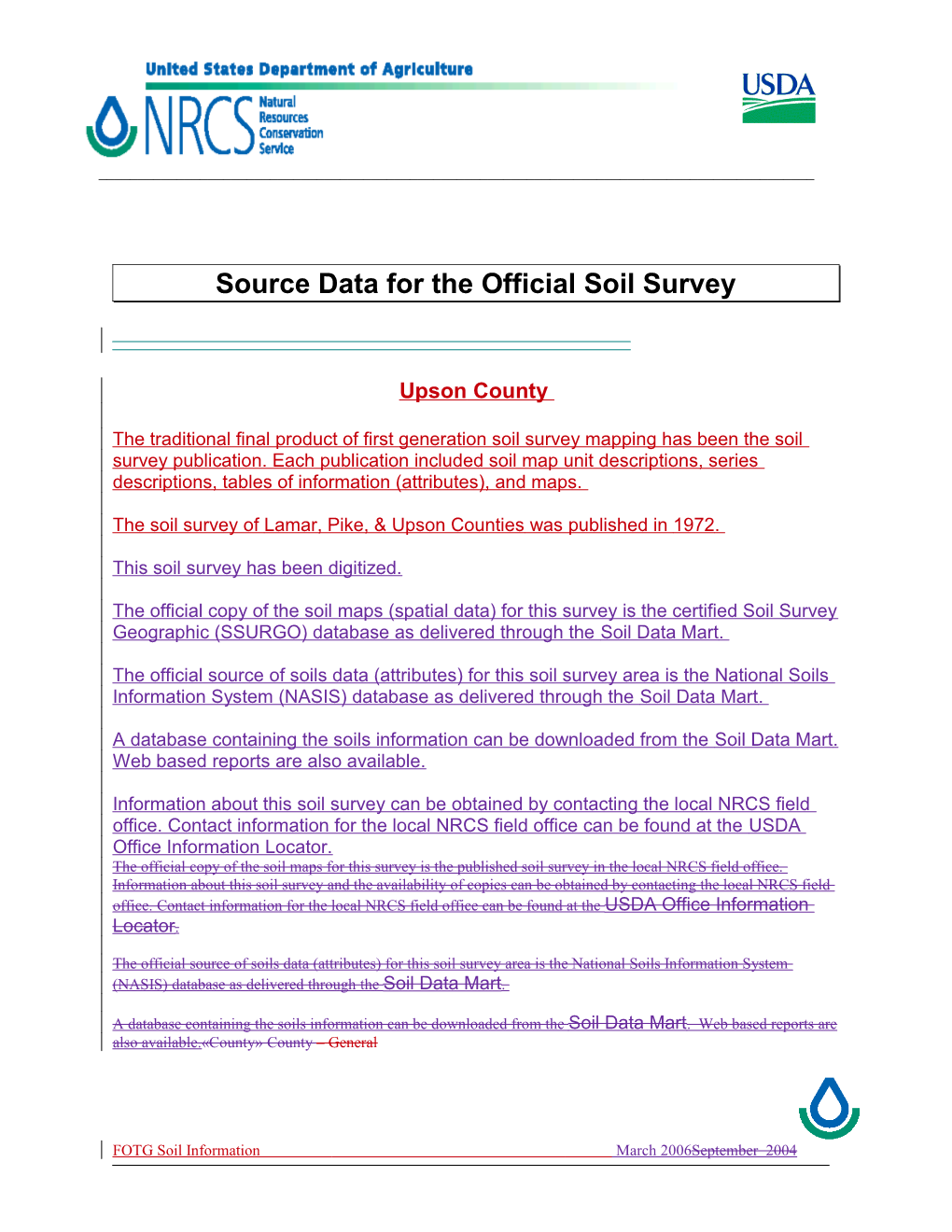 Source Data for the Official Soil Survey