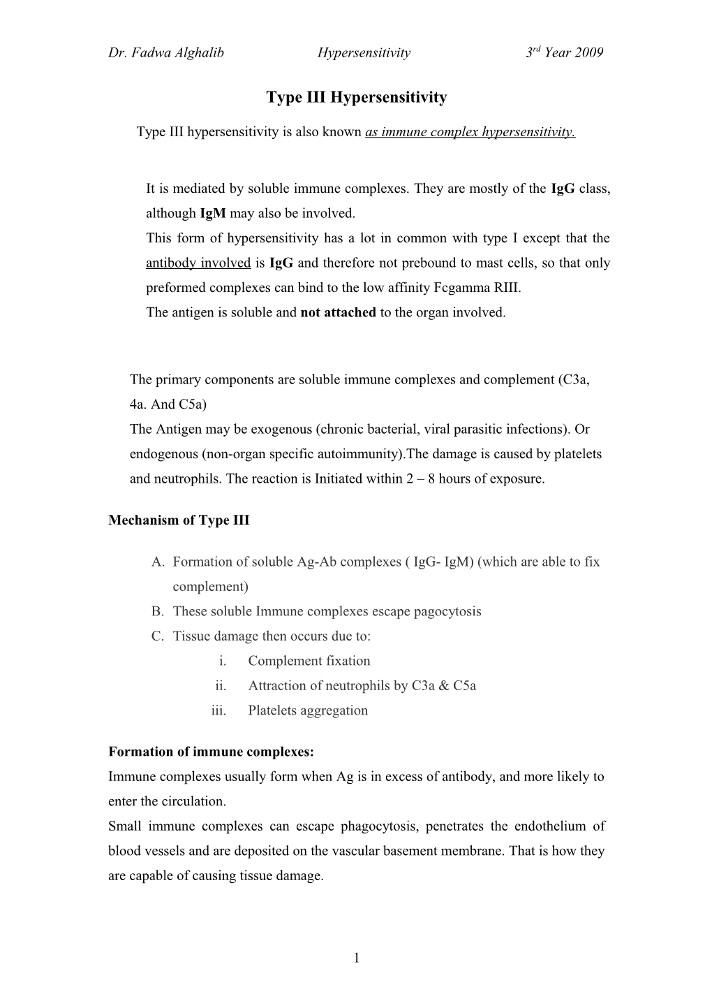 Type III Hypersensitivity