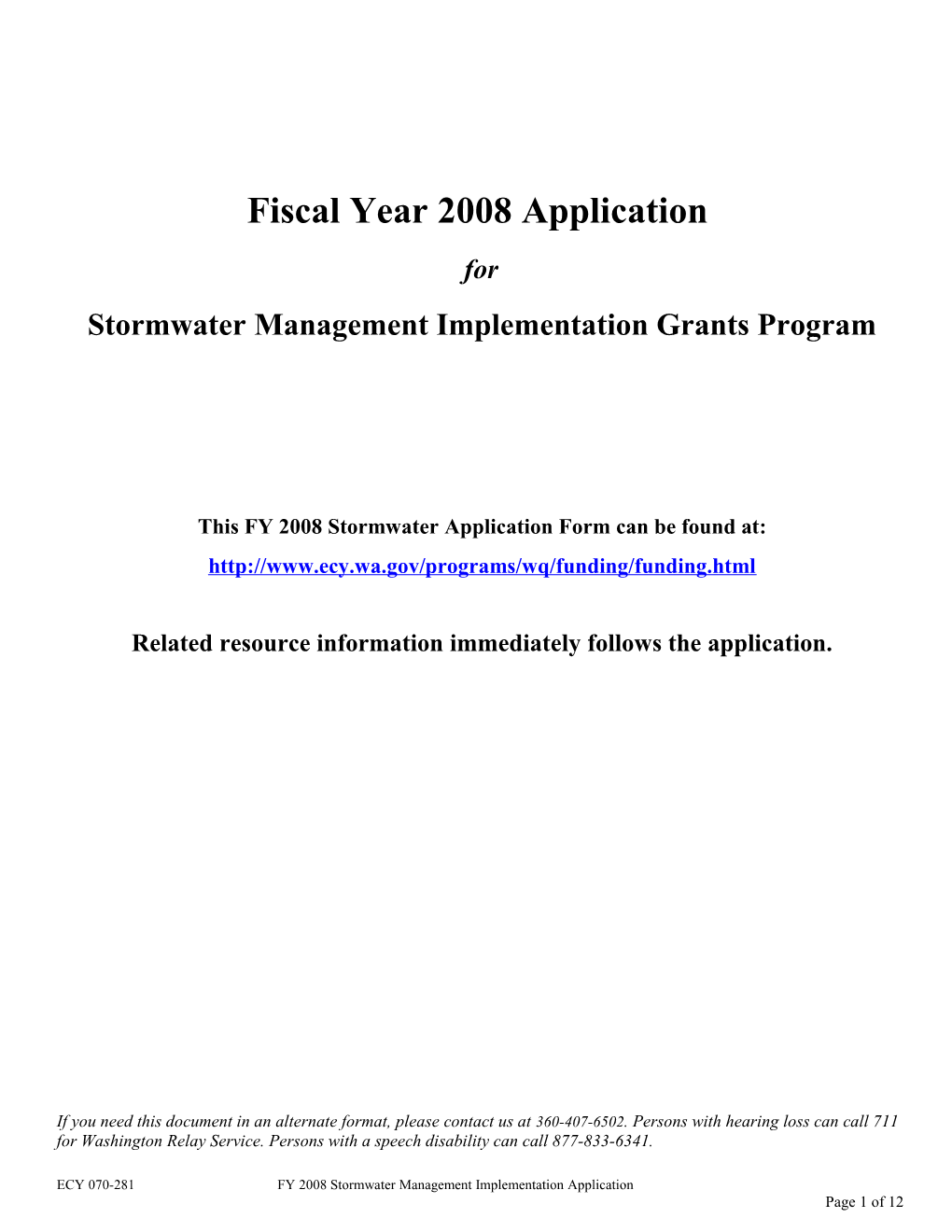 Water Quality Funding Programs 2002 Loan/Grant Application Form - Part 2