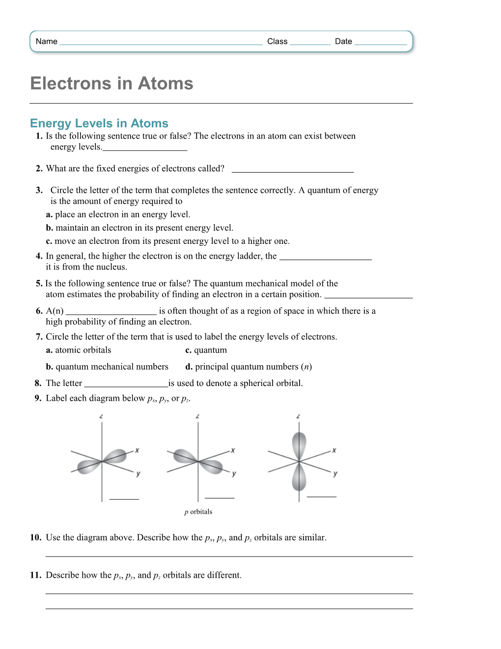 Electrons in Atoms