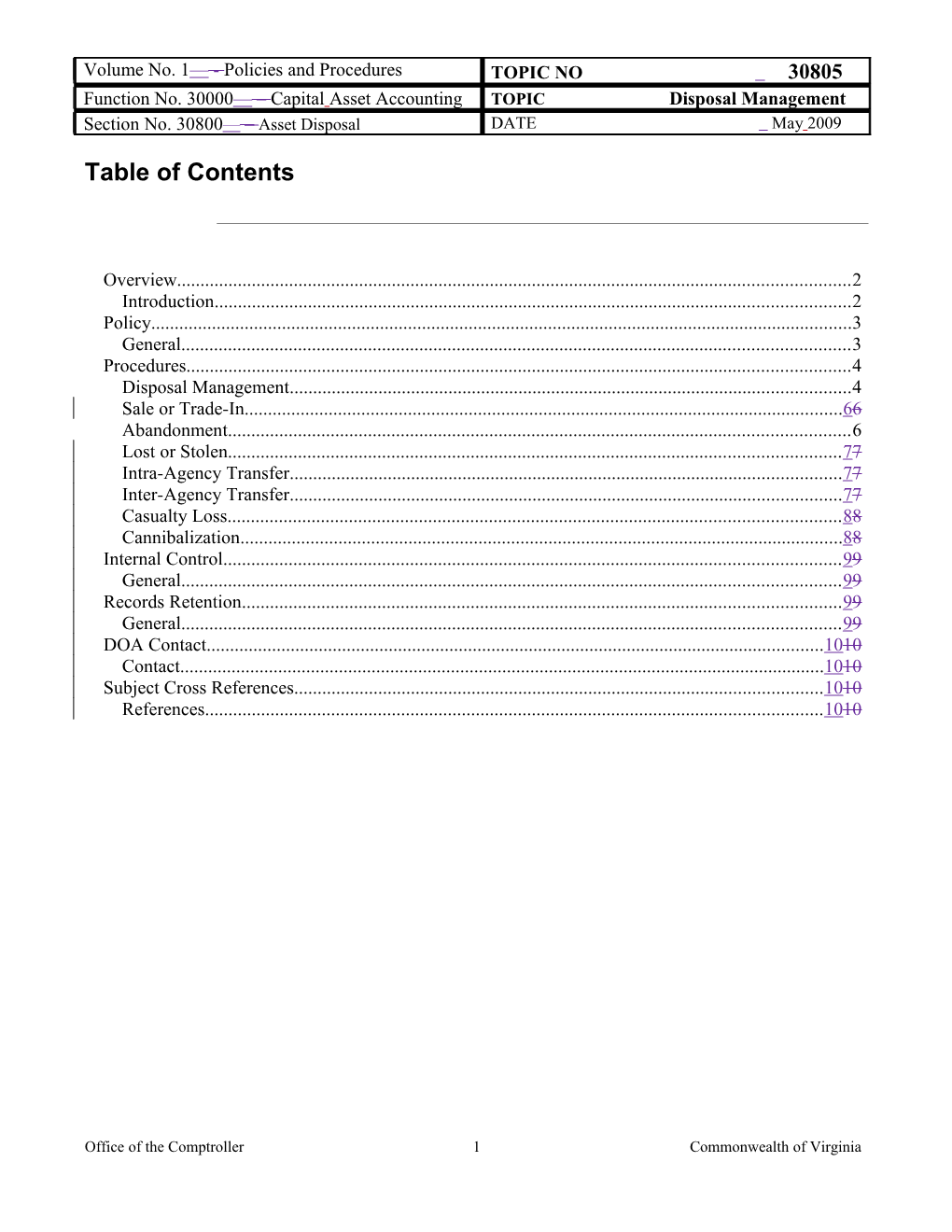 CAPP Manual - 30805 - Capital Asset Accounting - Disposal Management