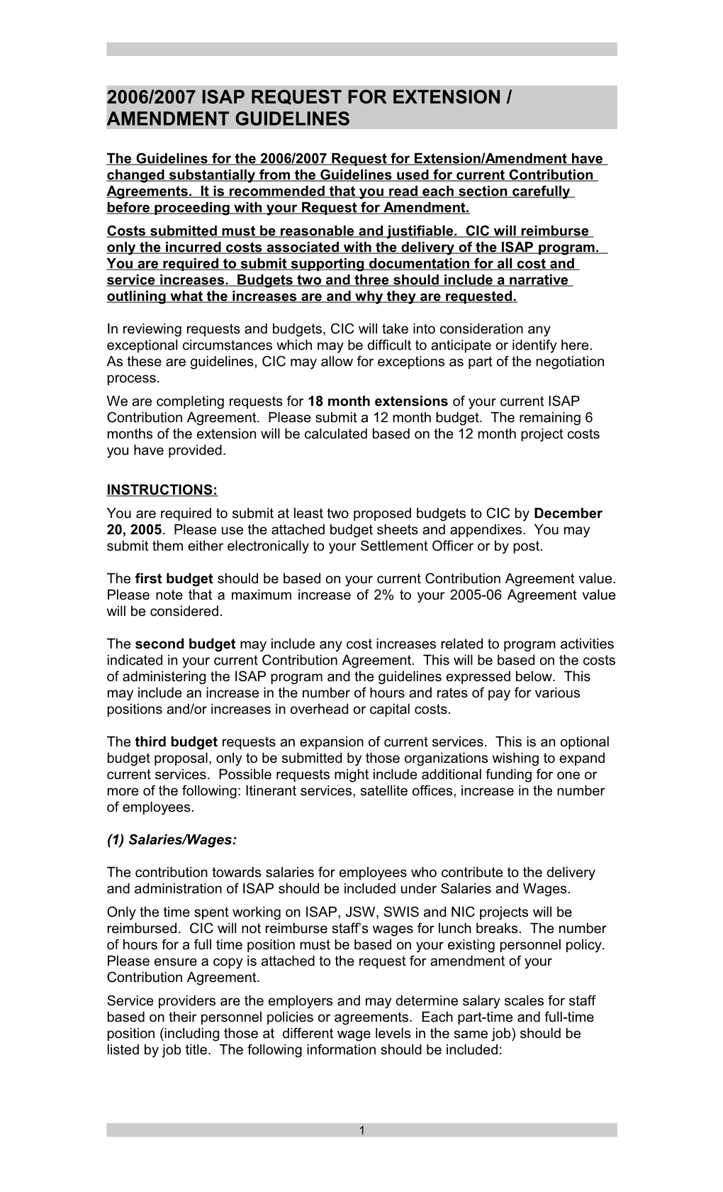 Section 13 - 2006/2007 Isap and Host Amendment Guidelines