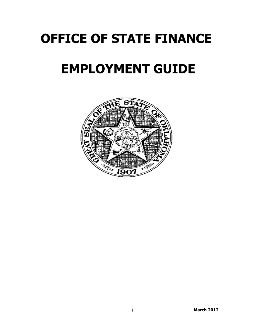 Office of State Finance Employment Guide