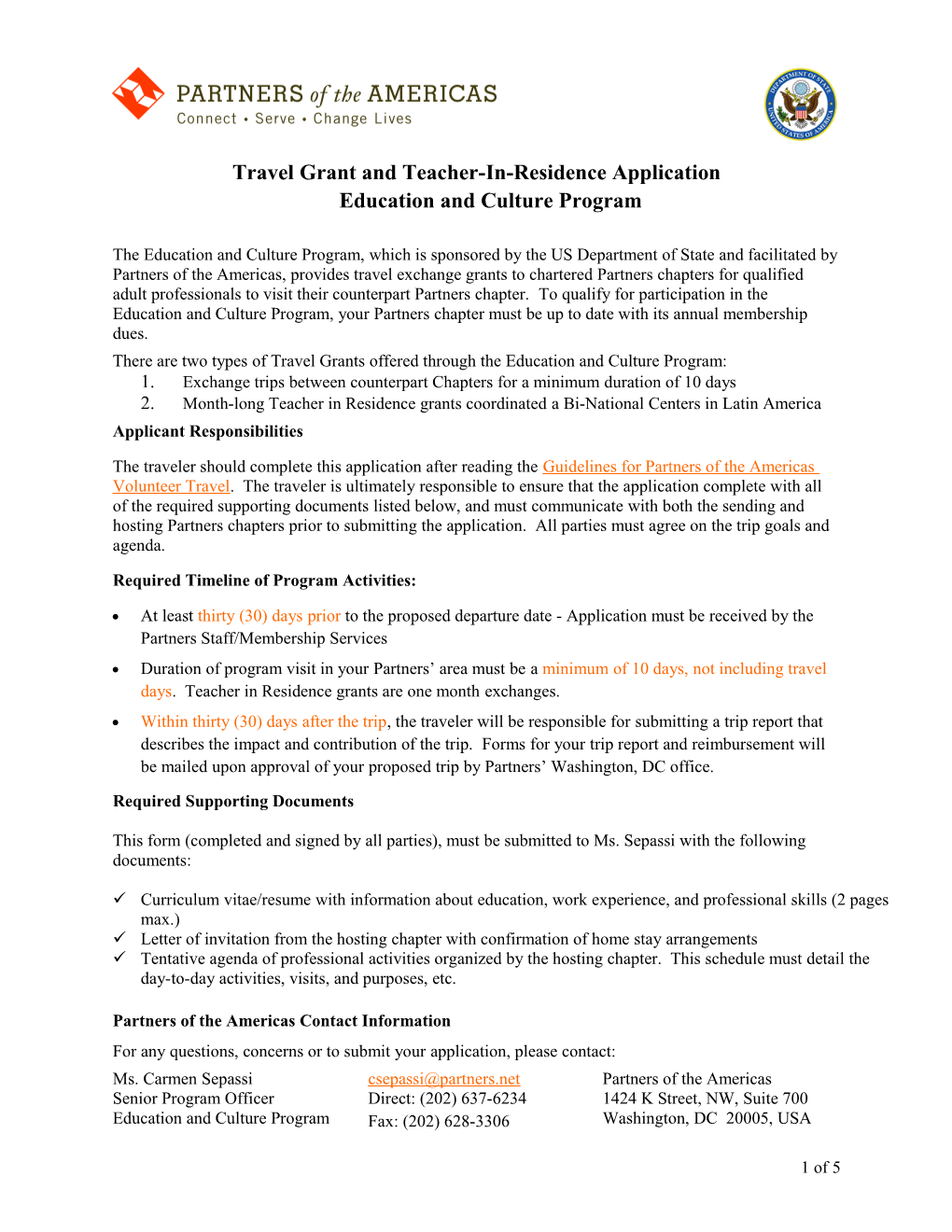 Travel Grant Application