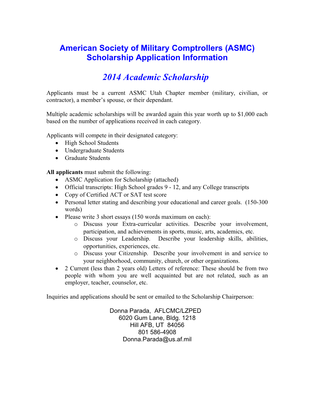 Hill Administrators Association Scholarship