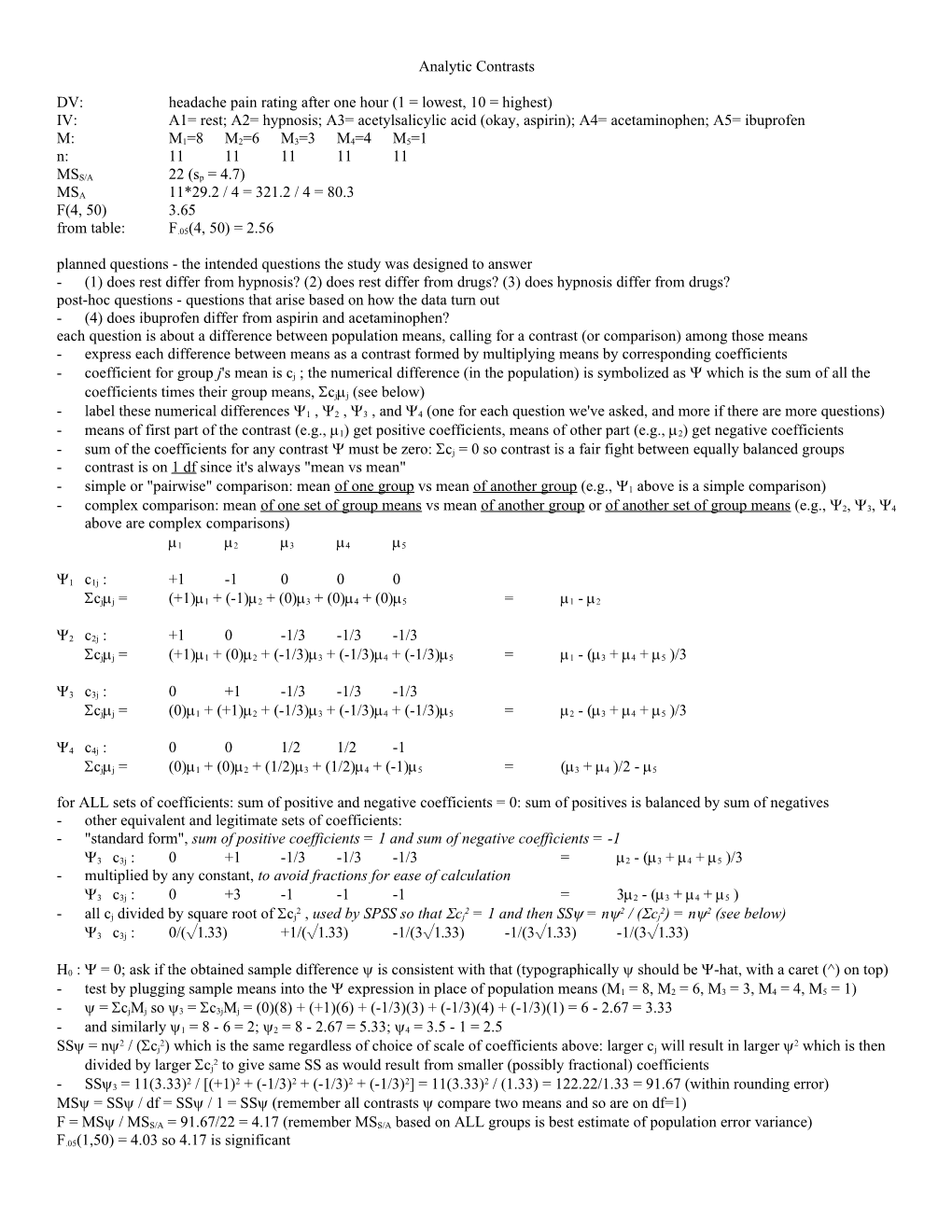 DV:Headache Pain Rating After One Hour (1 = Lowest, 10 = Highest)