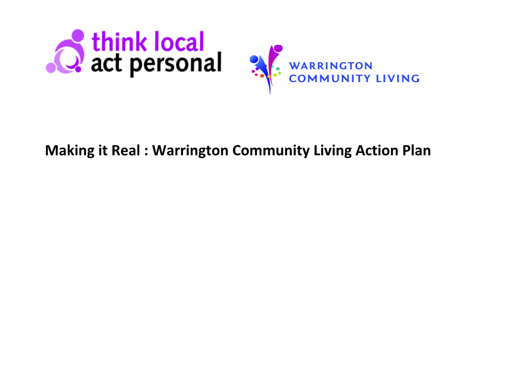 Making It Real : Warrington Community Living Action Plan