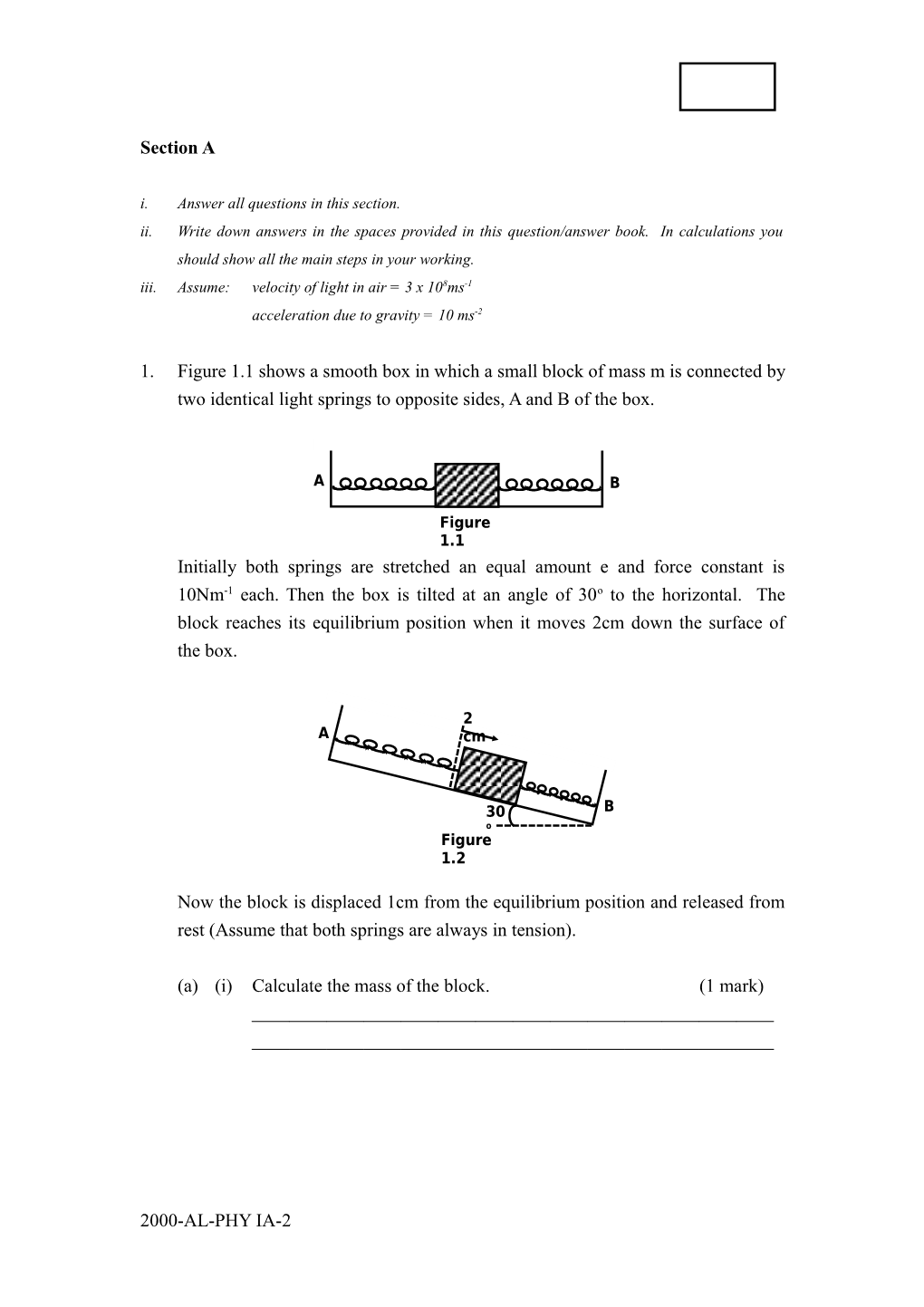 I.Answer All Questions in This Section