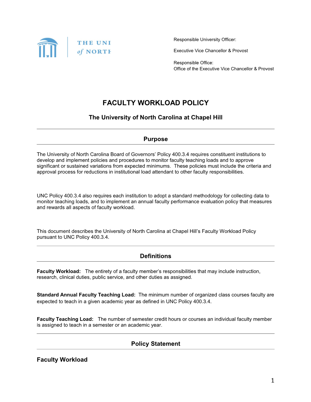 University Policy Template