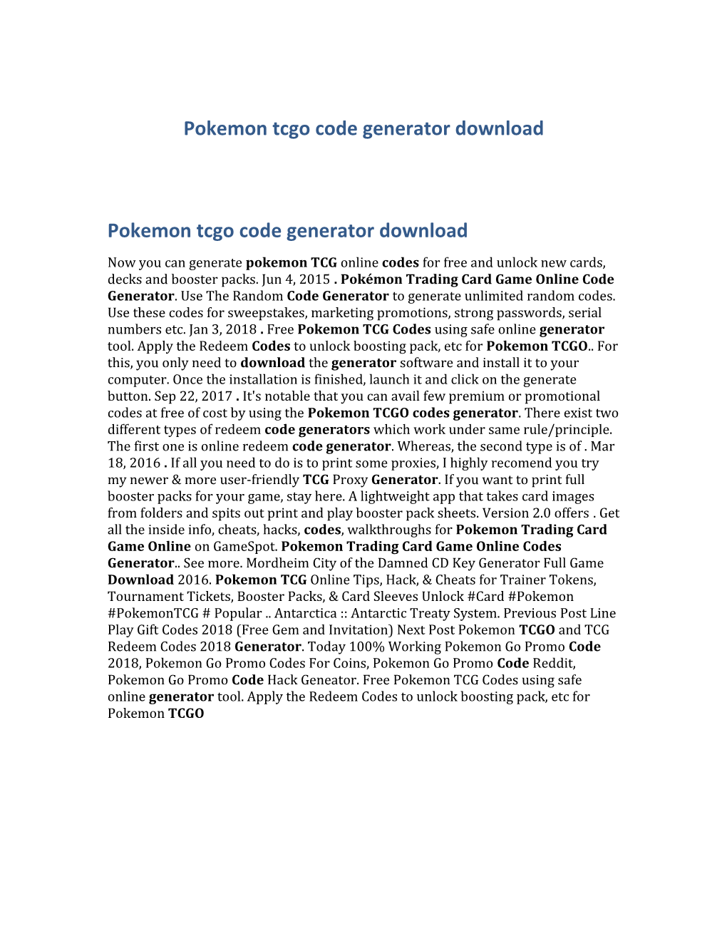 Pokemon Tcgo Code Generator Download