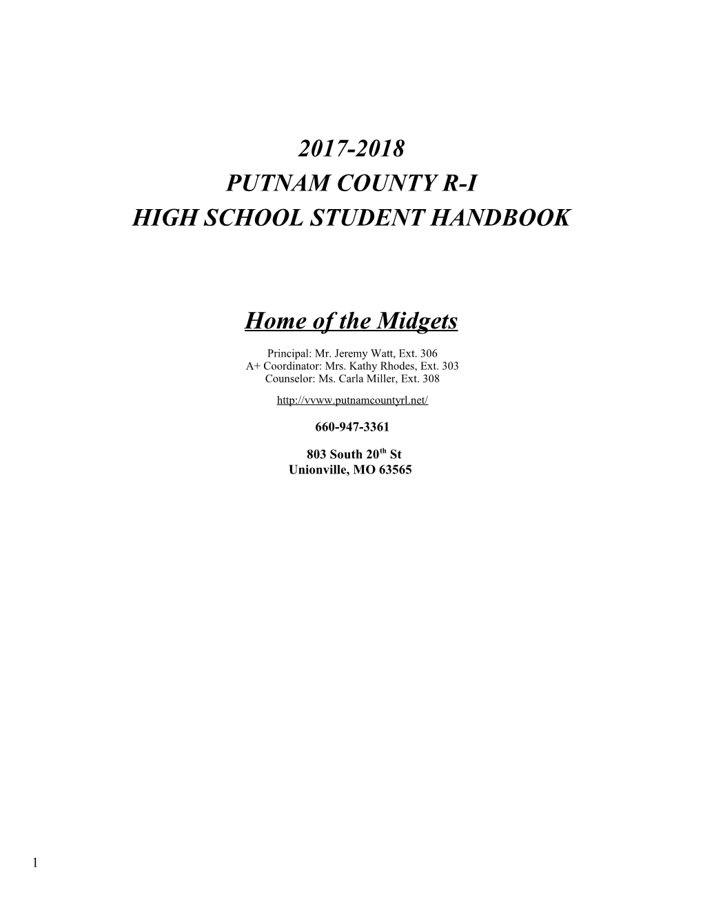 High School Student Handbook