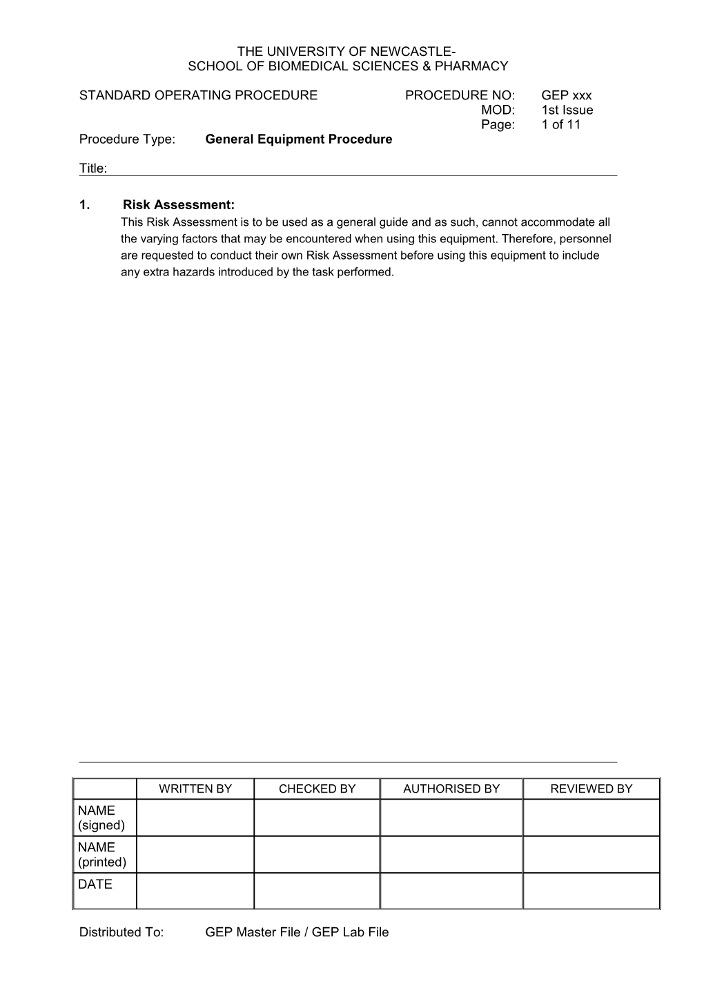 Gep 000 Equipment Proc Format