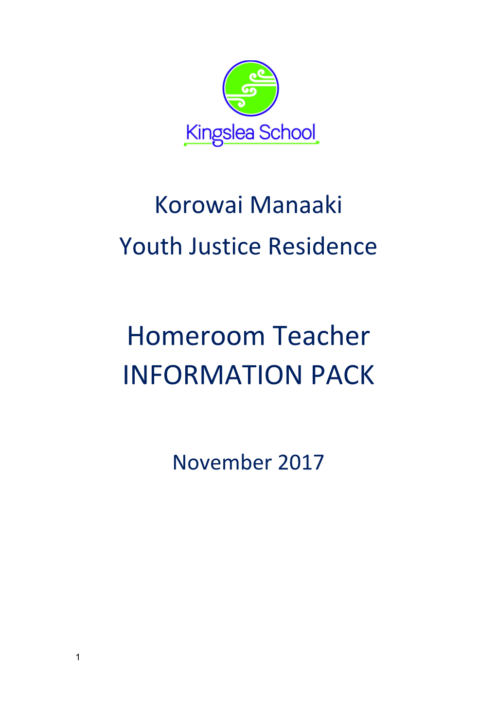 Homeroom Teacher INFORMATION PACK