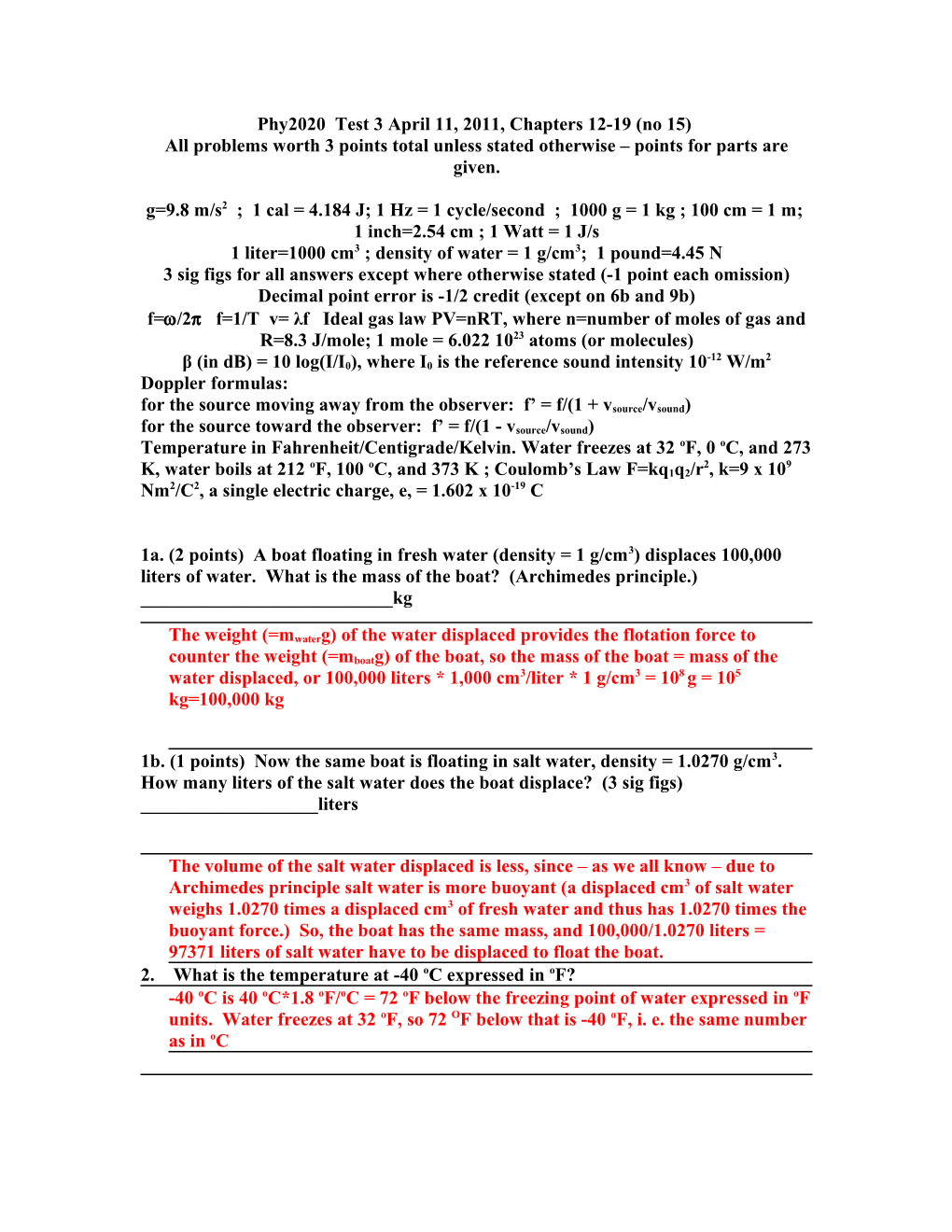 Practice Problems for Test III