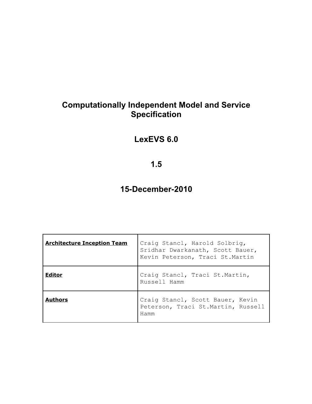 Computationally Independent Model and Service Specification