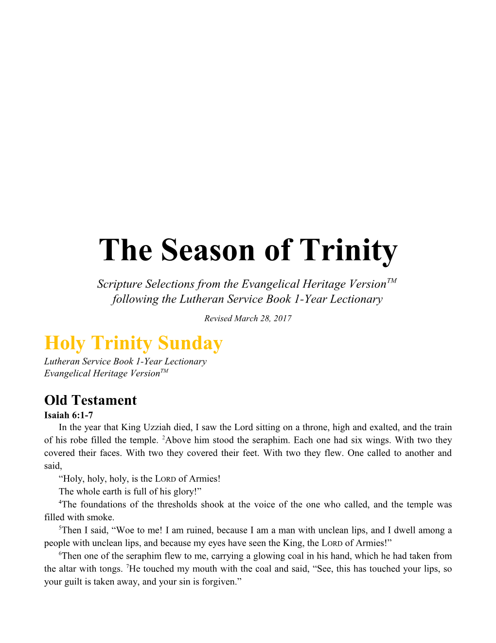 The Season of Trinity