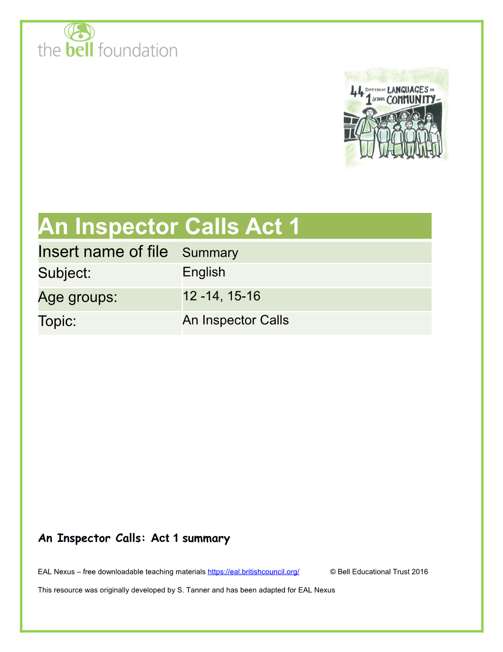 An Inspector Calls: Act 1 Summary