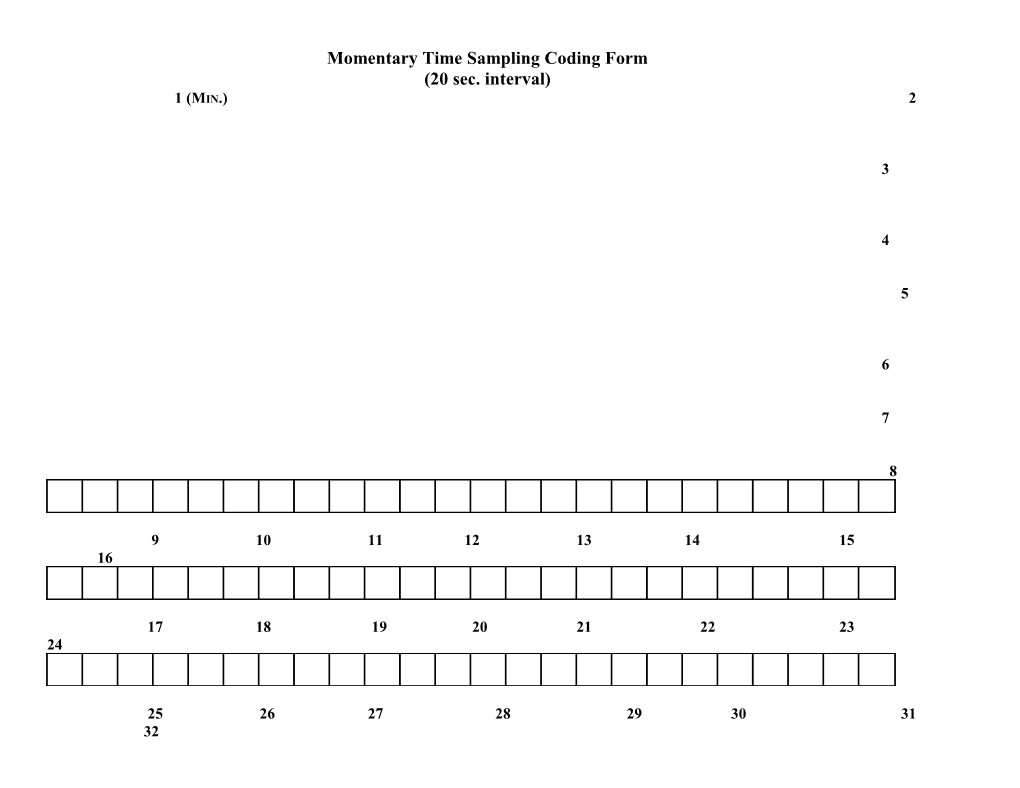 Momentary Time Sampling Coding Form