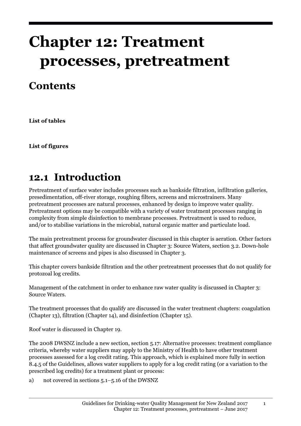 Chapter 12. Treatment Processes, Pretreatment