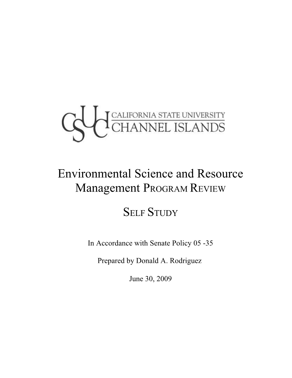 Environmental Science and Resource Management PROGRAM REVIEW