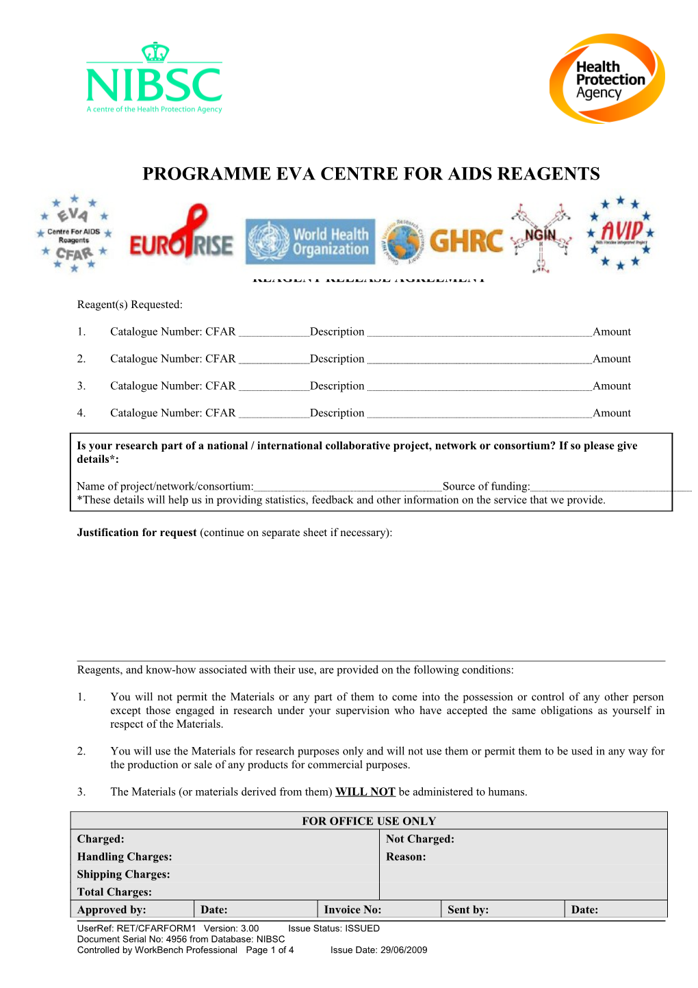 Programme Eva Centre for Aids Reagents