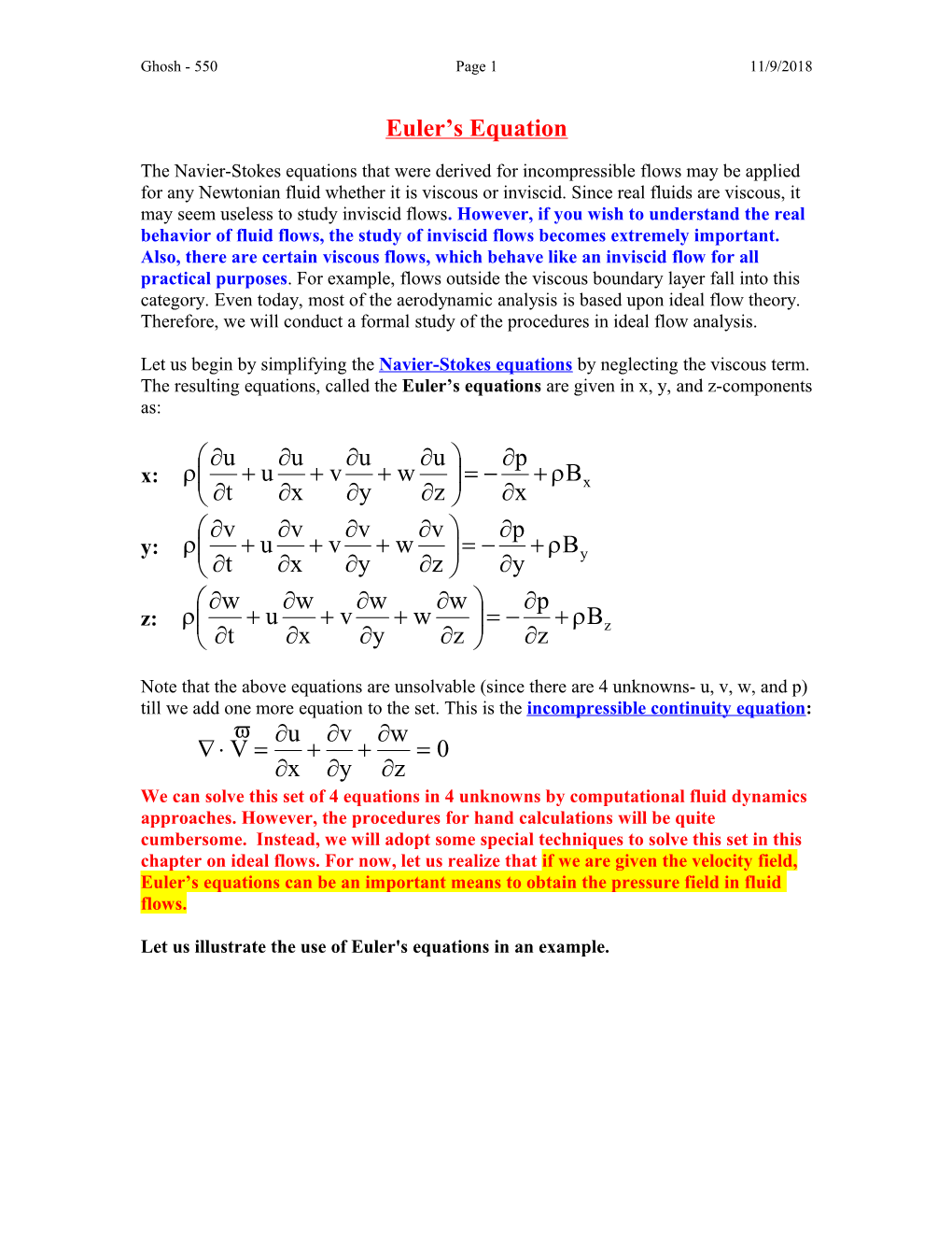 Euler S Equation