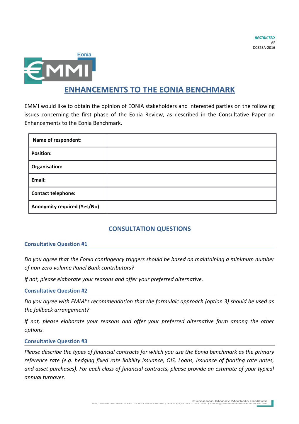 Enhancements to the Eonia Benchmark