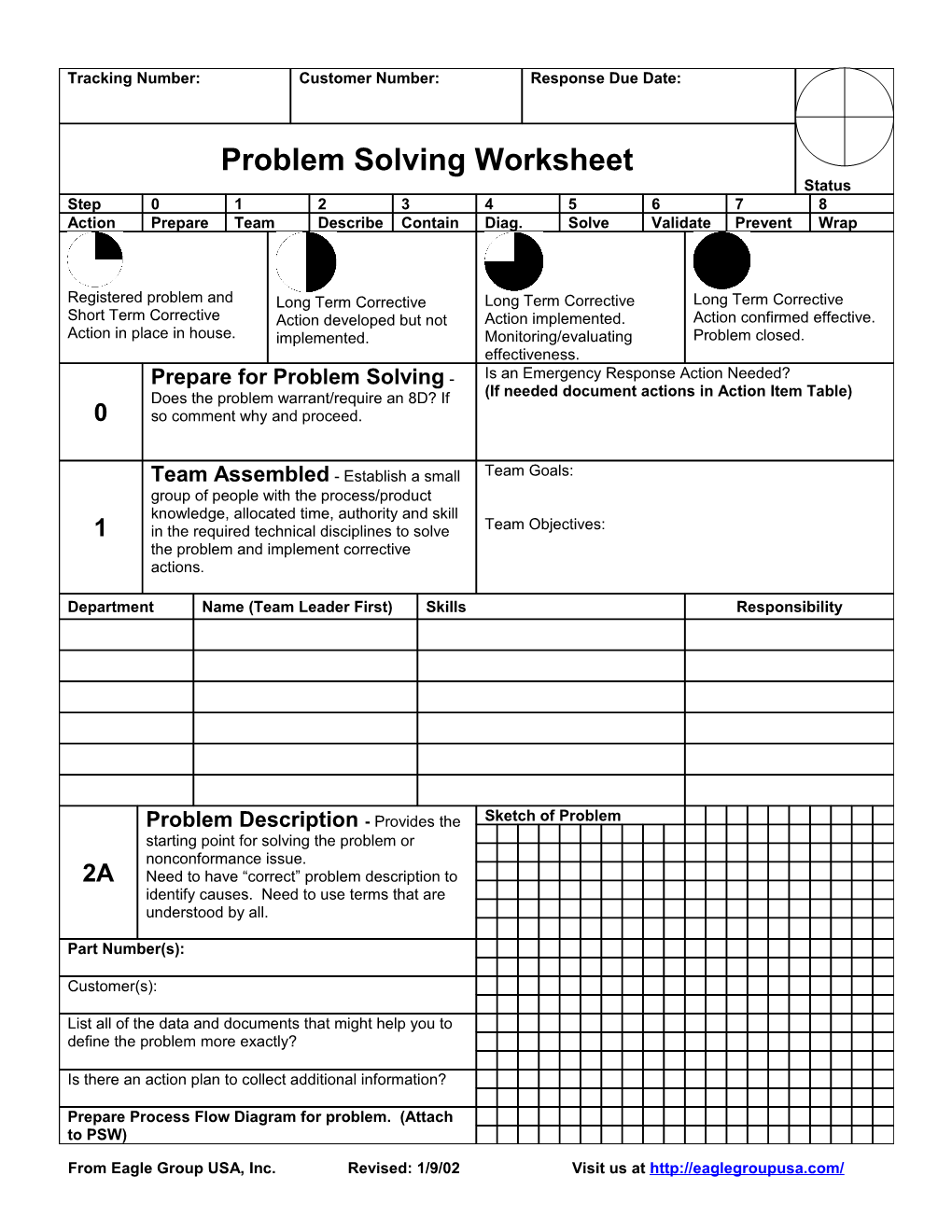 8D Problem Solving Form