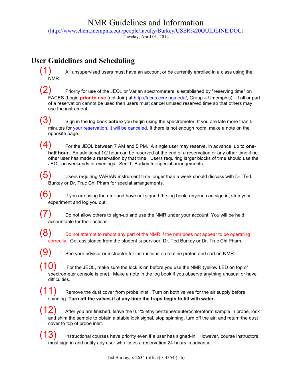 Notice Change in Guidelines