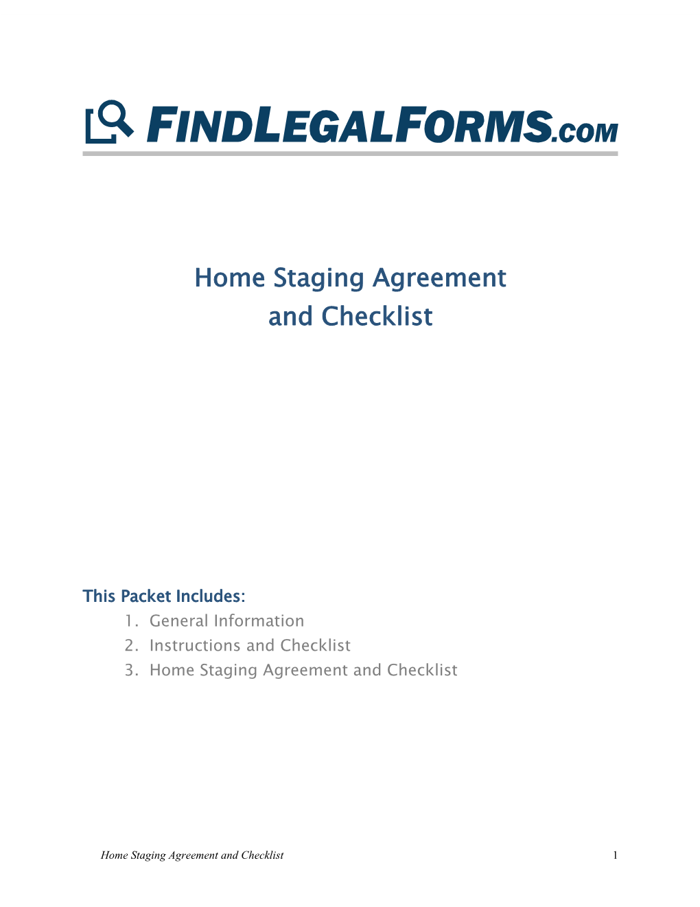 Home Staging Agreement and Checklist