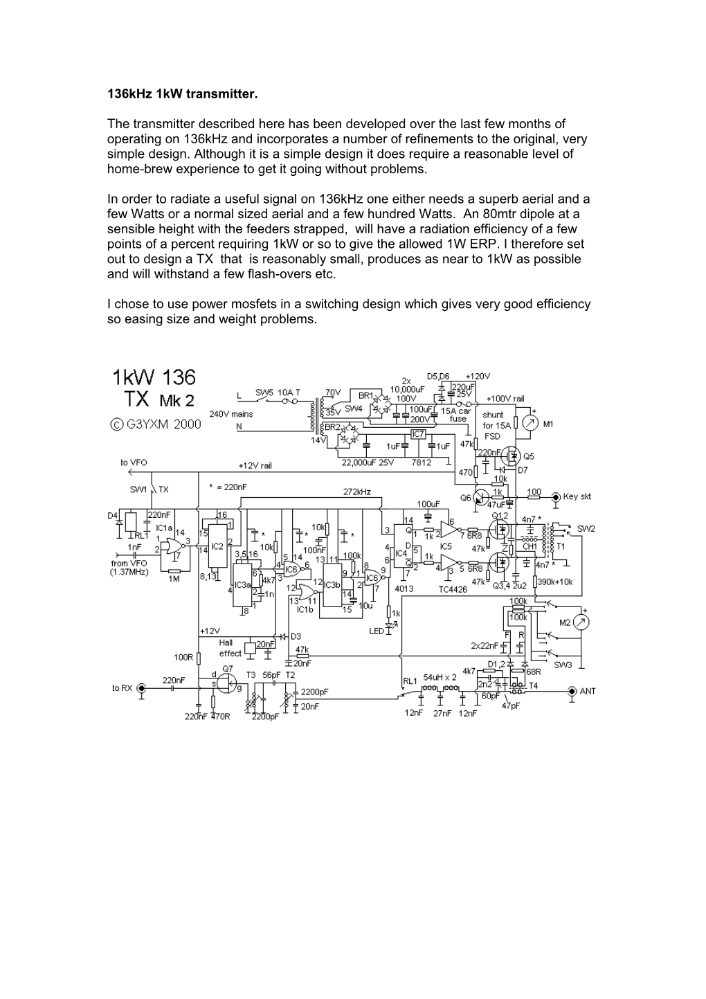 The Transmitter Described Here Has Been Developed Over the Last Few Months of Operating