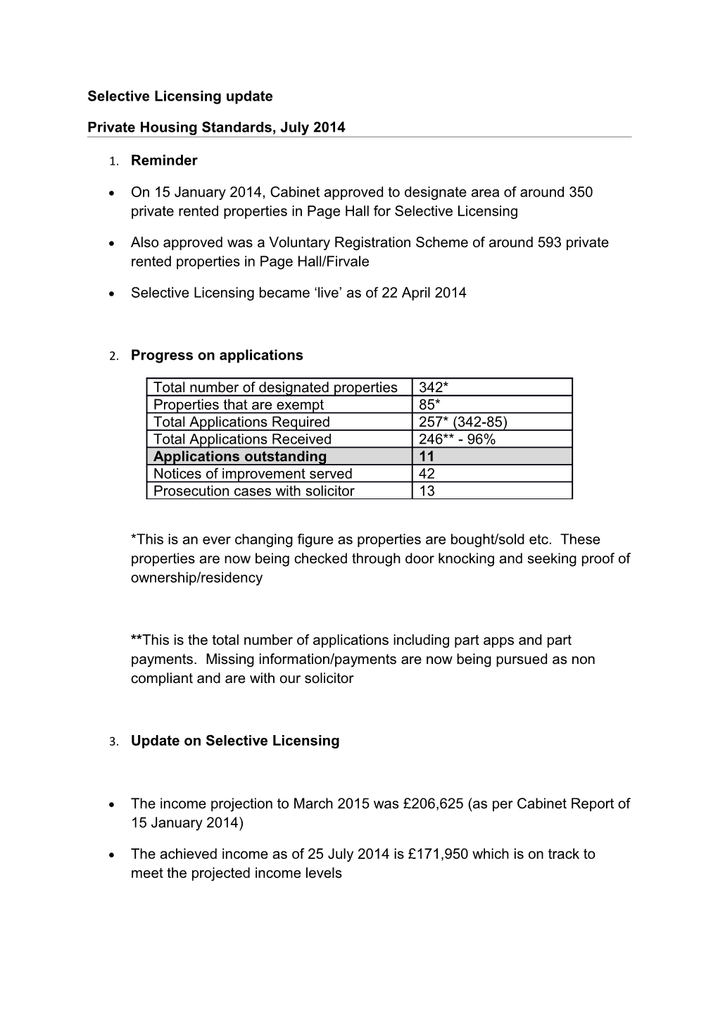 Selective Licensing Update