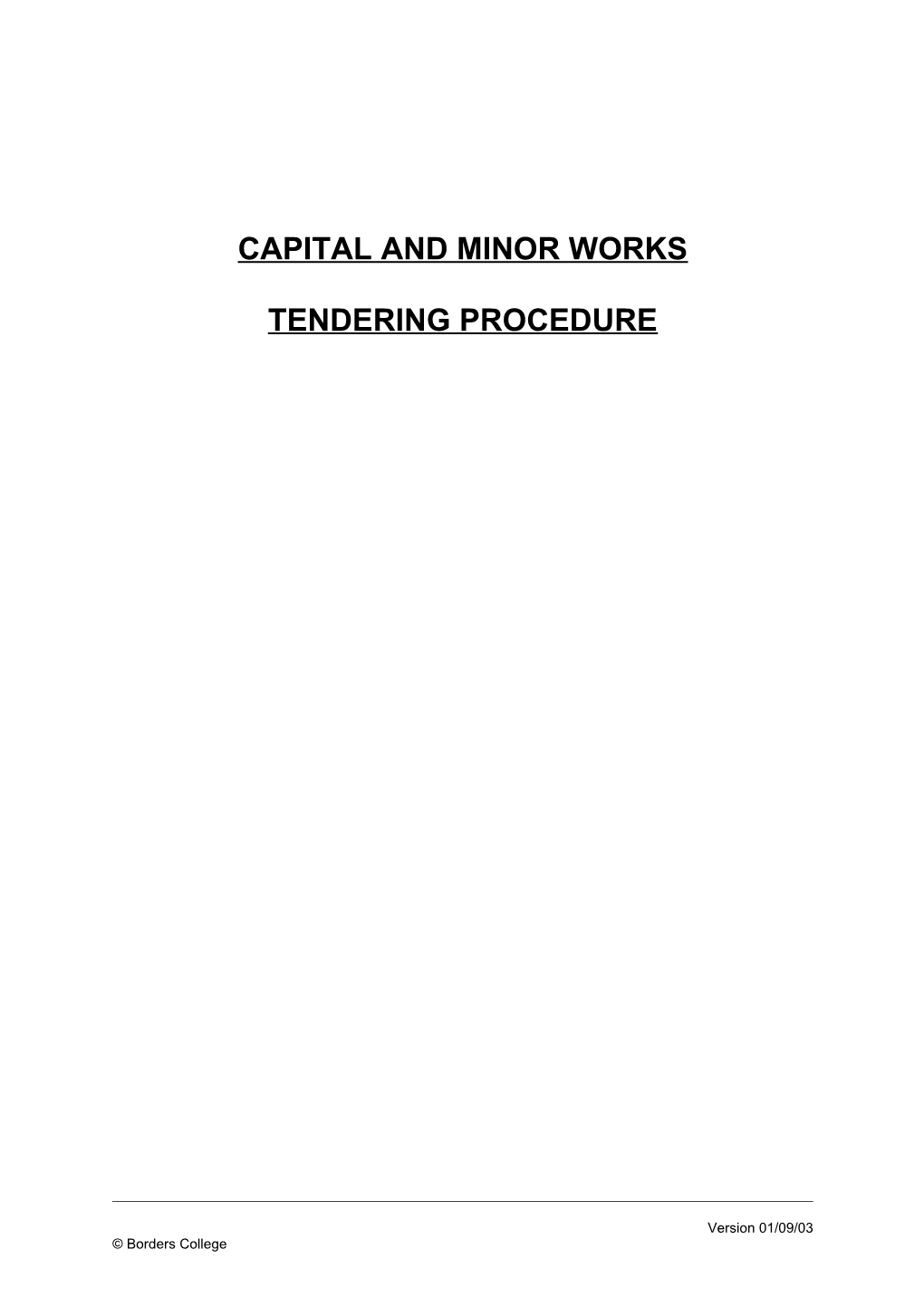 Capital and Minor Works