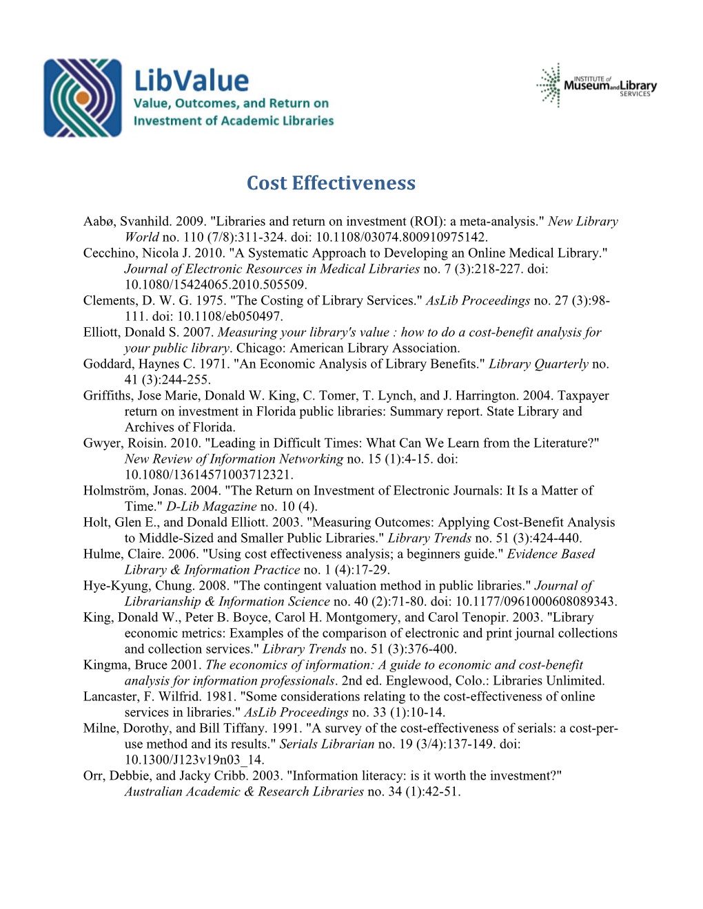 Cost Effectiveness