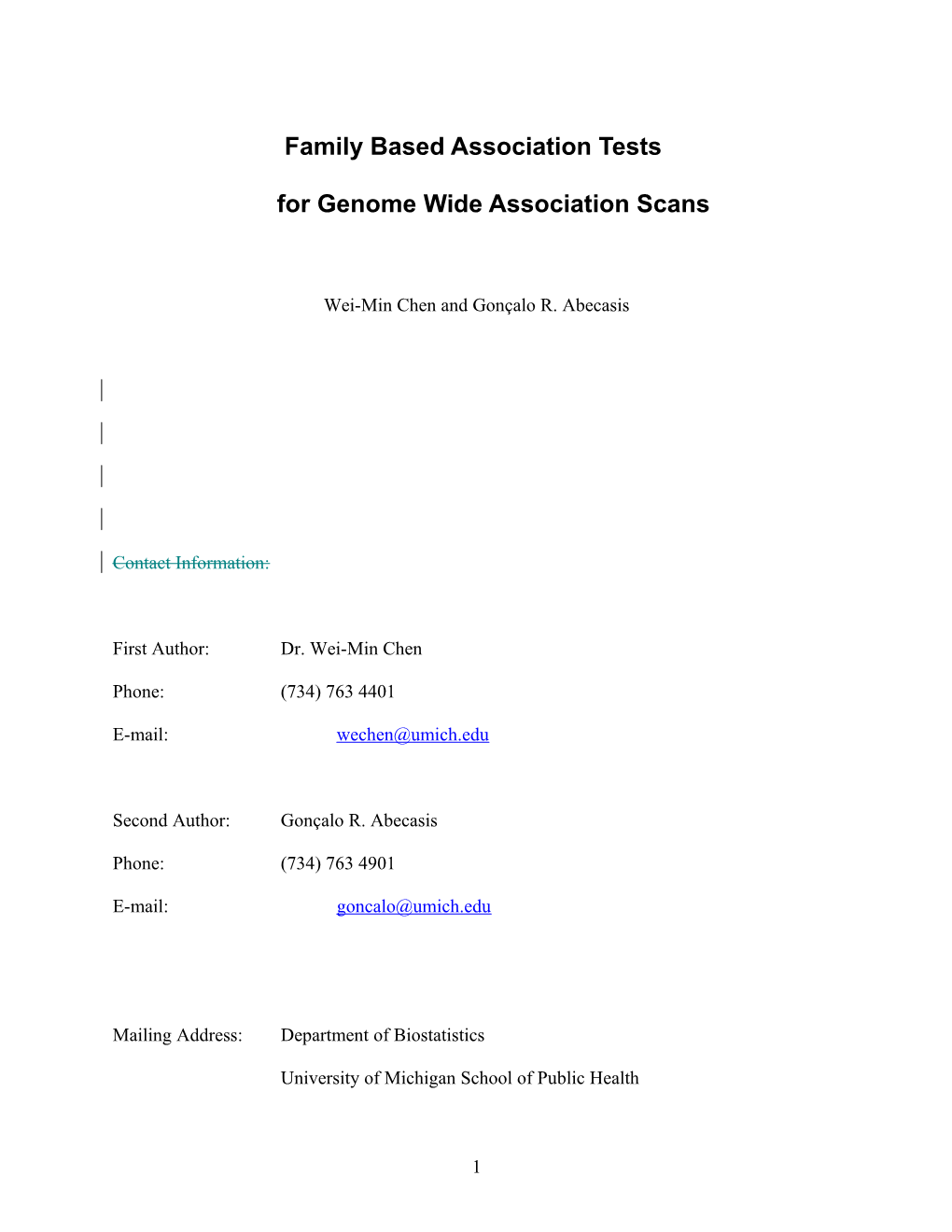 Efficient Family Based Association Tests