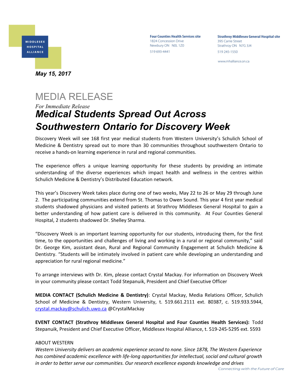 Medical Students Spread out Across