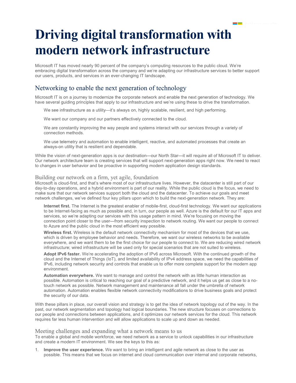 Driving Digital Transformation with Modern Network Infrastructure