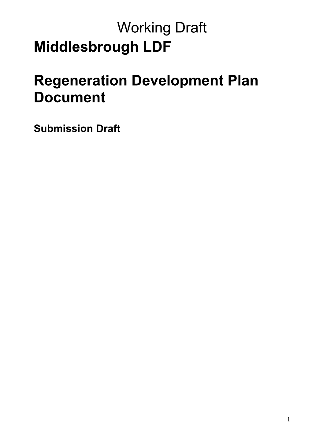 Regeneration Development Plan Document