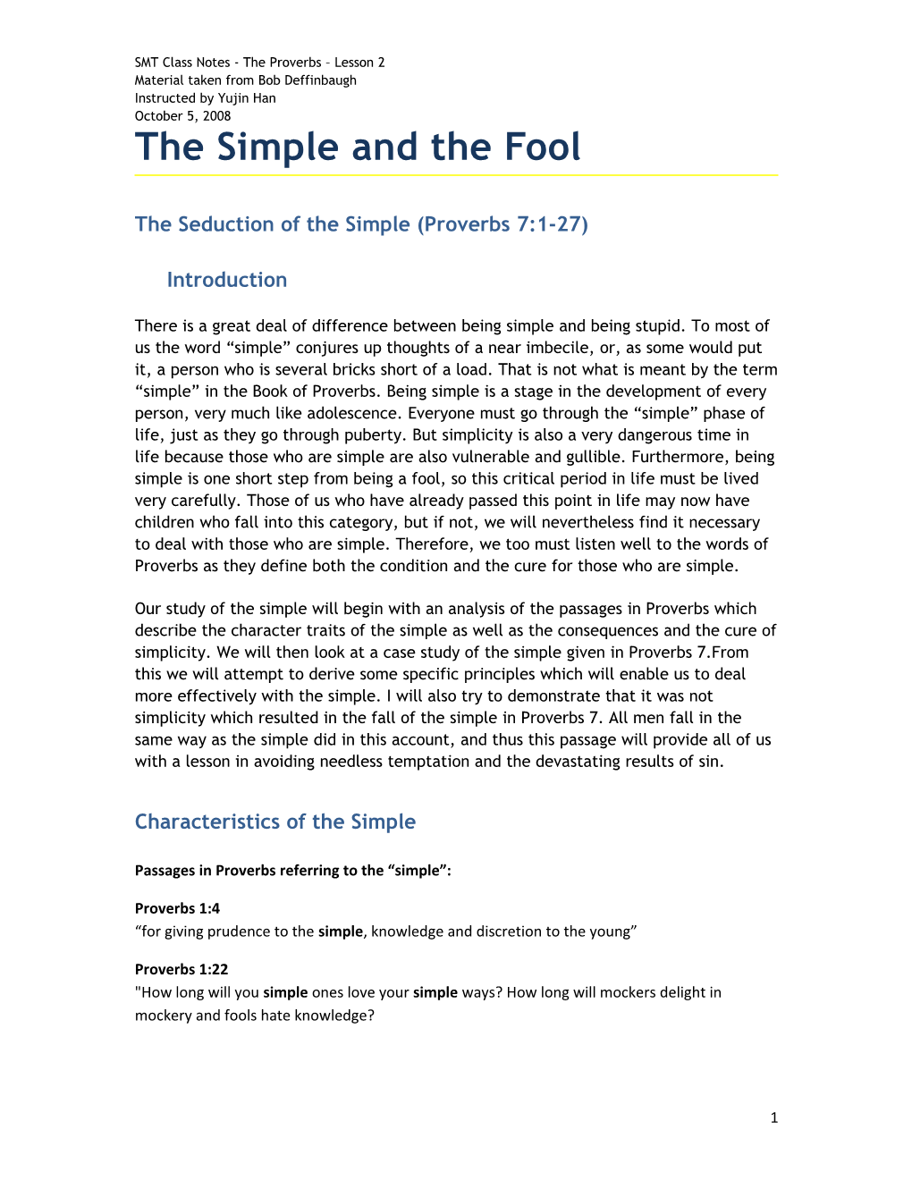The Simple and the Fool