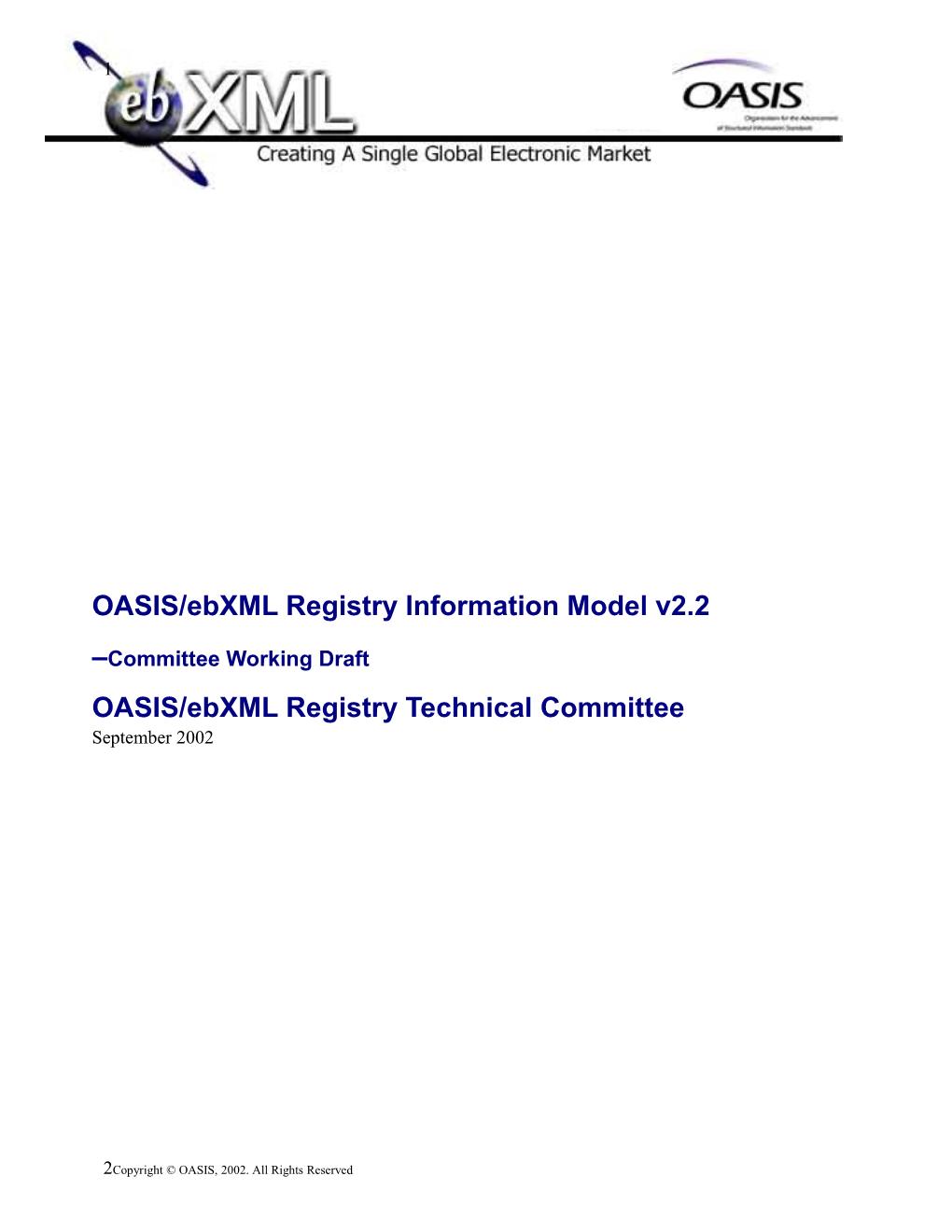 OASIS/Ebxml Registry Services Specification V2.0September 2002